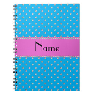 Personalized name blue diamonds notebook