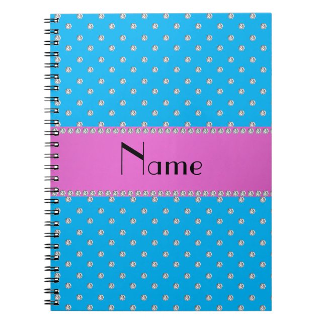 Personalized name blue diamonds notebook (Front)
