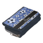 Personalized name blue glitter soccer balls