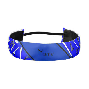 Personalized name blue lacrosse athletic headband