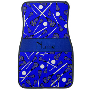 Personalized name blue lacrosse car floor mat