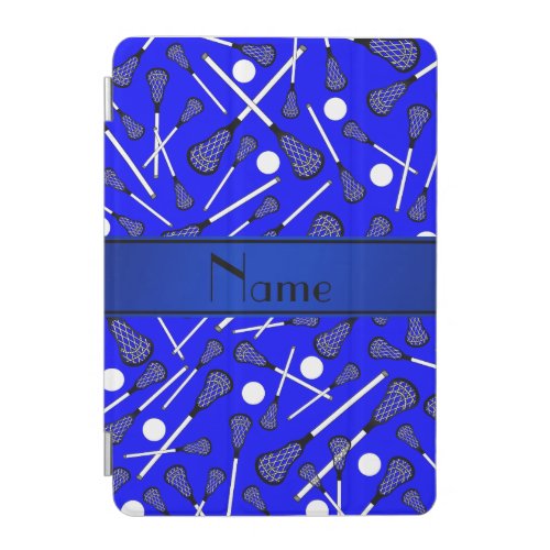 Personalized name blue lacrosse iPad mini cover