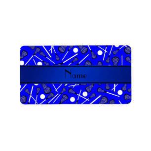 Personalized name blue lacrosse label