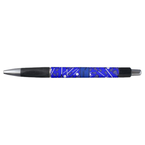 Personalized name blue lacrosse pen