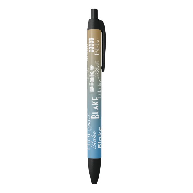 Personalized Name Blue peach sunset   Pen (Bottom (Vertical))