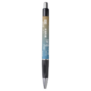 Personalized Name Blue peach sunset Pen
