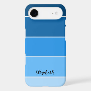 Personalized Name Blue Stripe Color Palette Chip iPhone 17 Air Case