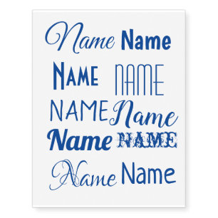 Personalized Name blue Temporary Tattoos