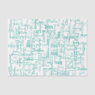 Personalized Name Blue Tissue Pape Paper