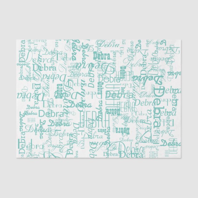  Personalized Name Blue Tissue Pape Paper (Front)