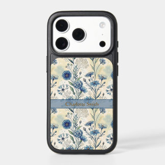 Personalized Name Blue Wildflowers iPhone 17 Pro Case