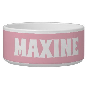 Personalized Name Blueish Teal  And White Dog Bowl by Everything_Grandma at Zazzle