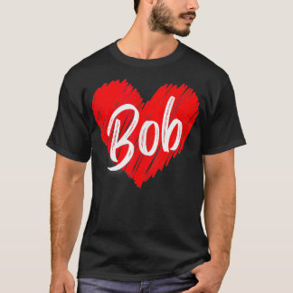 Personalized Name Bob Heart I Love Bob Vintage Tan T-Shirt