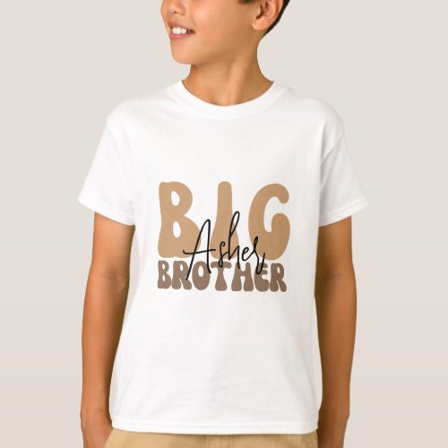 Personalized name boho big brother toddler T_Shirt