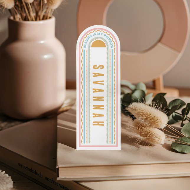 Personalized Name Boho Bright Rainbow & Sunshine Bookmarks (Personalized Name Boho Bright Rainbow & Sunshine Bookmarks)