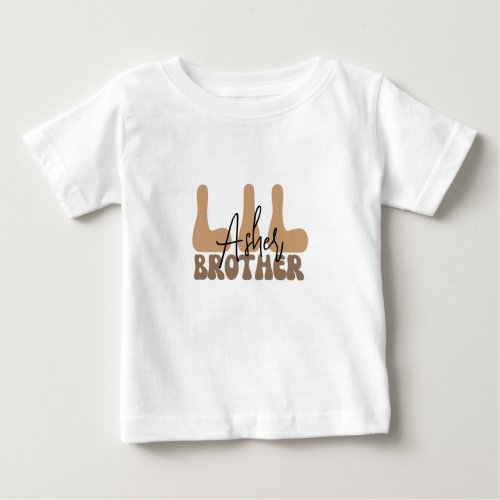 Personalized name boho chic typography lil brother baby T_Shirt