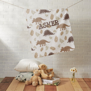 Personalized name boho dino themed baby boy  baby blanket