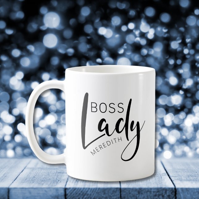Personalized Name Boss Lady Logo Coffee Mug (Boss Lady Logo Personalized Name Coffee Mug)