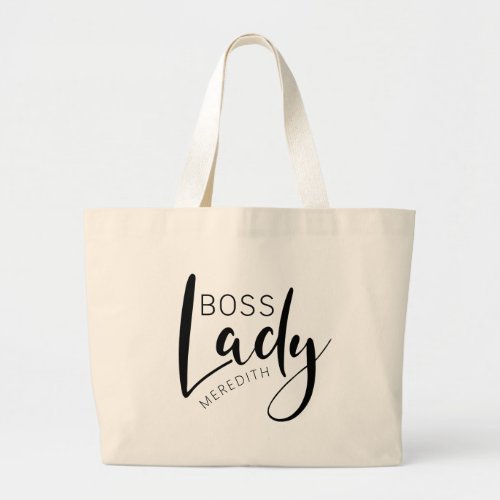 Personalized Name Boss Lady Logo Large Tote Bag