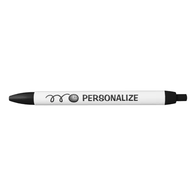 Personalized name bowling ball sports logo pen Zazzle