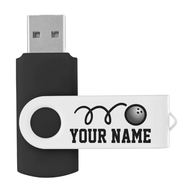 Personalized name bowling ball USB pen flash drive (Opened)