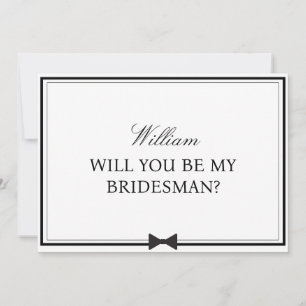 Personalized Name Bowtie Bridesman Proposal Card