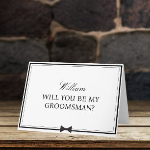 Personalized Name Bowtie Groomsman Proposal Card
