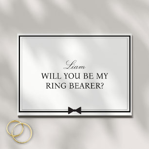 Personalized Name Bowtie Ring Bearer Proposal Card