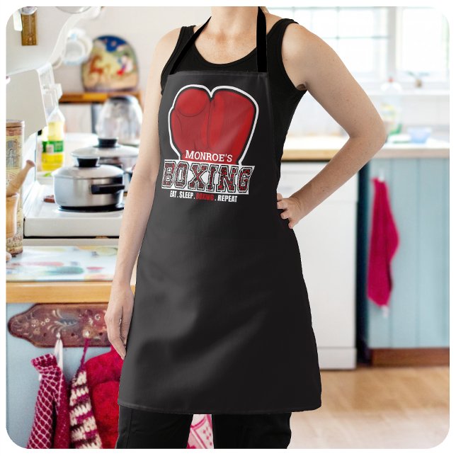 Personalized NAME Boxer Boxing Glove Prize Fighter Apron (Creator Uploaded)