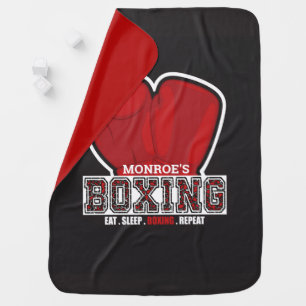 Personalized NAME Boxer Boxing Glove Prize Fighter Baby Blanket