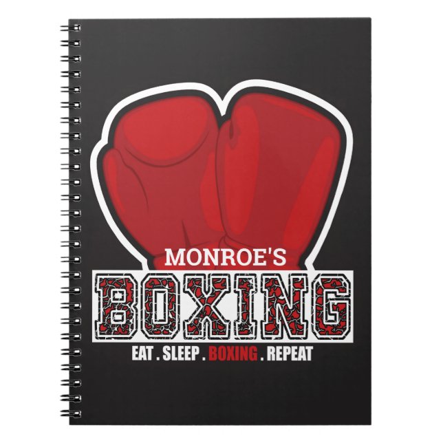 Personalized NAME Boxer Boxing Glove Prize Fighter Notebook (Front)