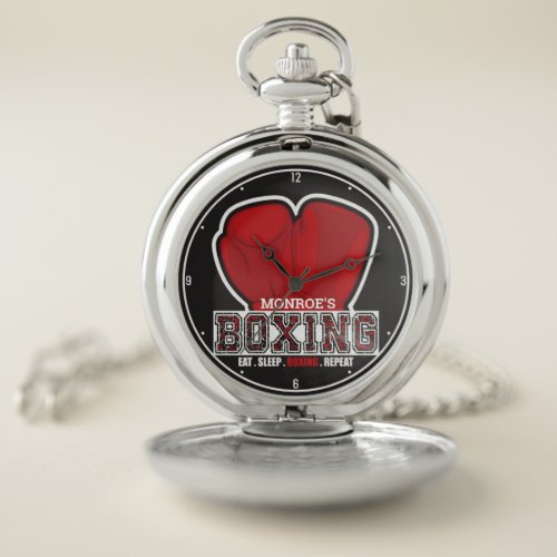 Personalized NAME Boxer Boxing Glove Prize Fighter Pocket Watch