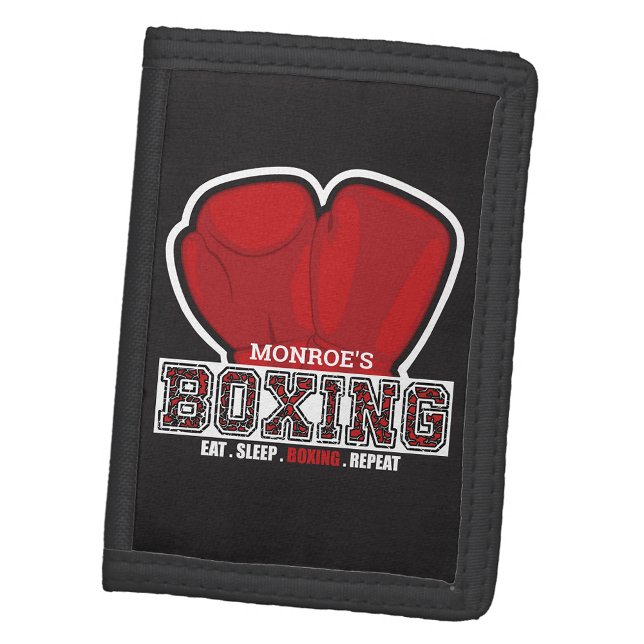 Personalized NAME Boxer Boxing Glove Prize Fighter Trifold Wallet (Creator Uploaded)