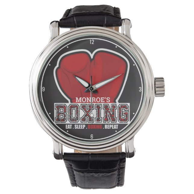 Personalized NAME Boxer Boxing Glove Prize Fighter Watch (Front)