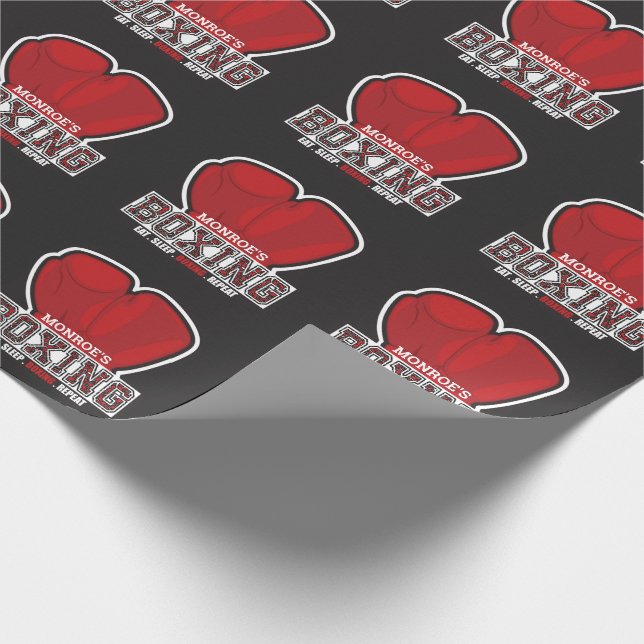 Personalized NAME Boxer Boxing Glove Prize Fighter Wrapping Paper (Corner)