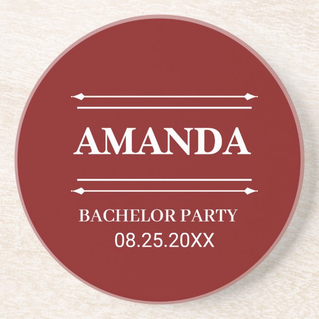 PERSONALIZED NAME BRIDESMAID BACHELOR PARTY  COASTER (Front)