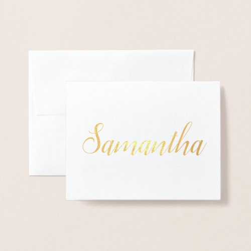 Personalized Name  Bridesmaid Stationery Samantha Foil Card