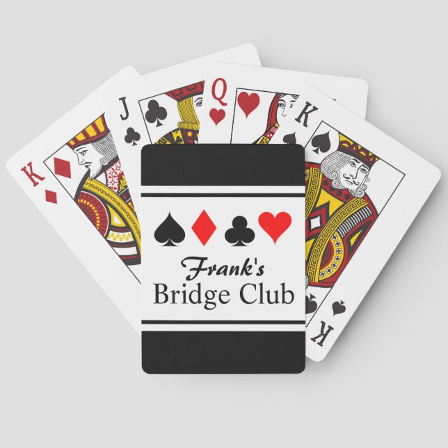 Personalized name bridge playing cards (Back)