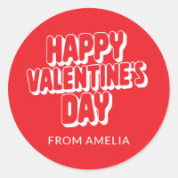 Personalized Name Bright Red Valentine's Day From