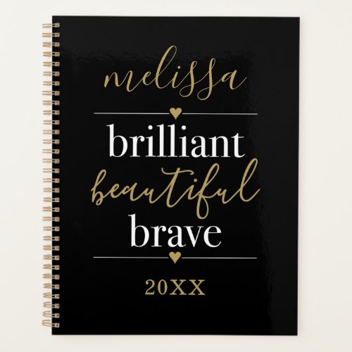 Personalized Name Brilliant Beautiful Brave 2023 Planner