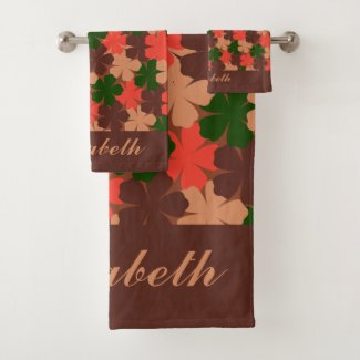 Personalized Name Brown-Pink-Green Floral