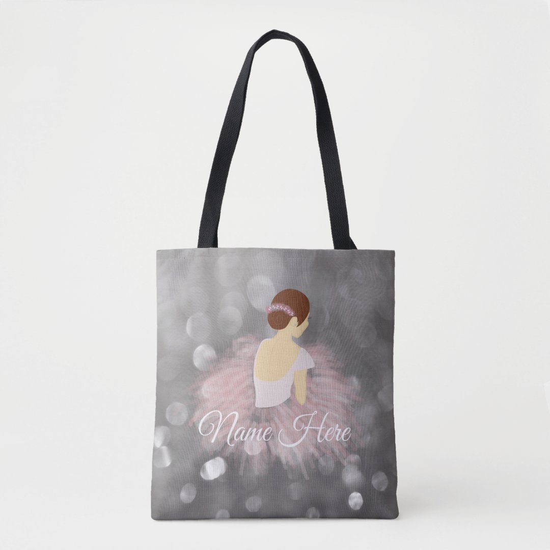 Personalized Name Brunette Ballerina Dancer Tote Bag Zazzle