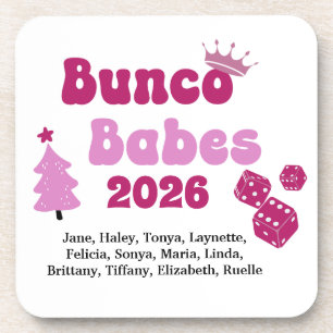 Personalized Name Bunco Babes  Beverage Coaster