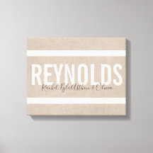 Personalized Name Burlap Canvas