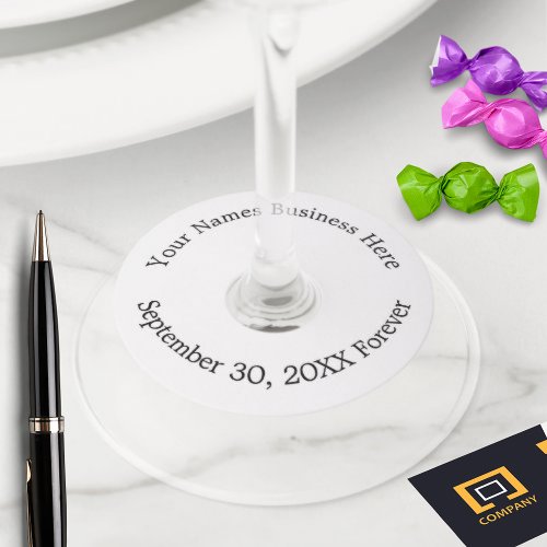 Personalized Name Business Event Slogan Create It Wine Glass Tag