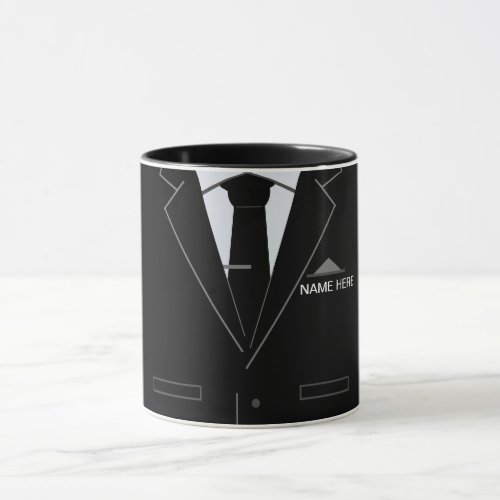 Personalized Name Business Gift Mug Black Suit