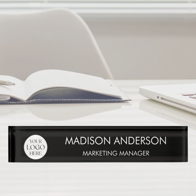 Personalized Name Business Logo Modern Template Desk Name Plate (In situ)