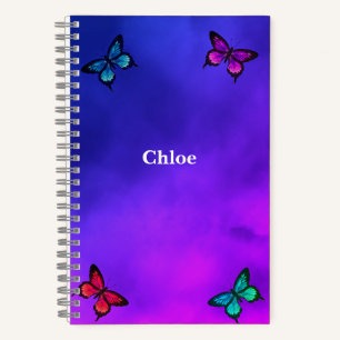 Personalized name Butterflies Notebook