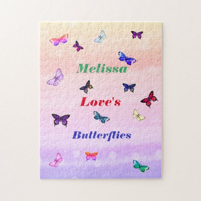 Personalized name butterfly Puzzle (Vertical)