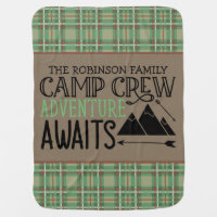 Personalized NAME Cabin Camping Adventure Baby Blanket